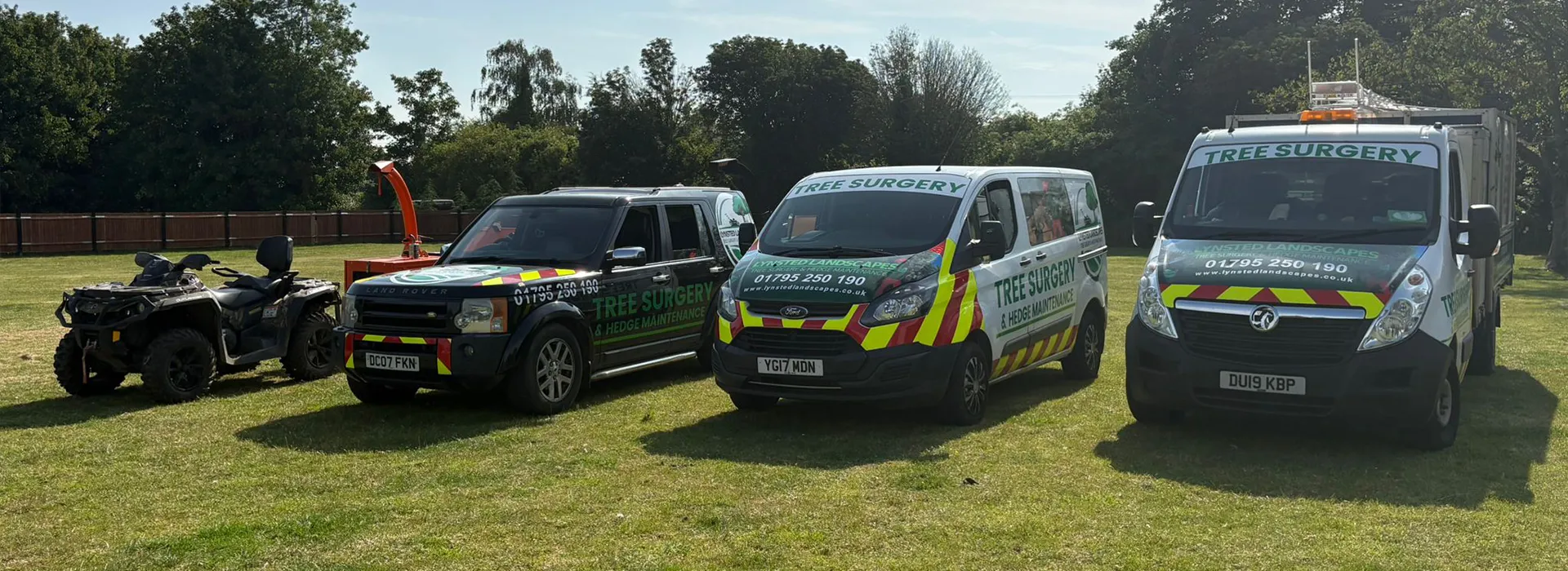 Lynsted Landscapes tree surgery vehicles and equipment in Kent